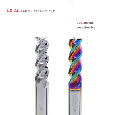 3 Flute DLC Coated Carbide End Mill voor CNC-snijden van aluminium